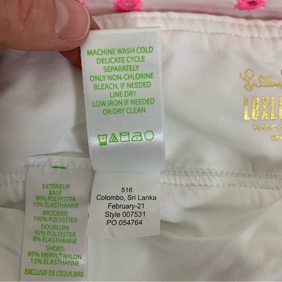 Lilly Pulitzer Luxletic Monica Skort Prosecco Pink Eyelet Size 12 UPF50 - Picture 14 of 14